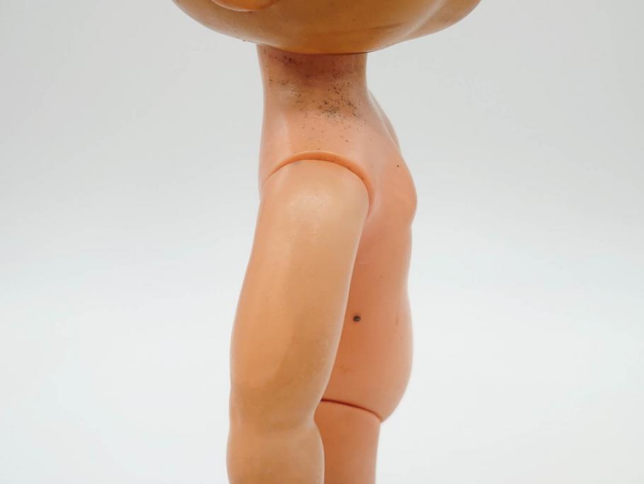 不二家　マスダヤ　木製台座　高さ 約38cm　レトロな雰囲気のペコちゃん人形(着せ替え、首振り、増田屋、玩具)(R-081350)