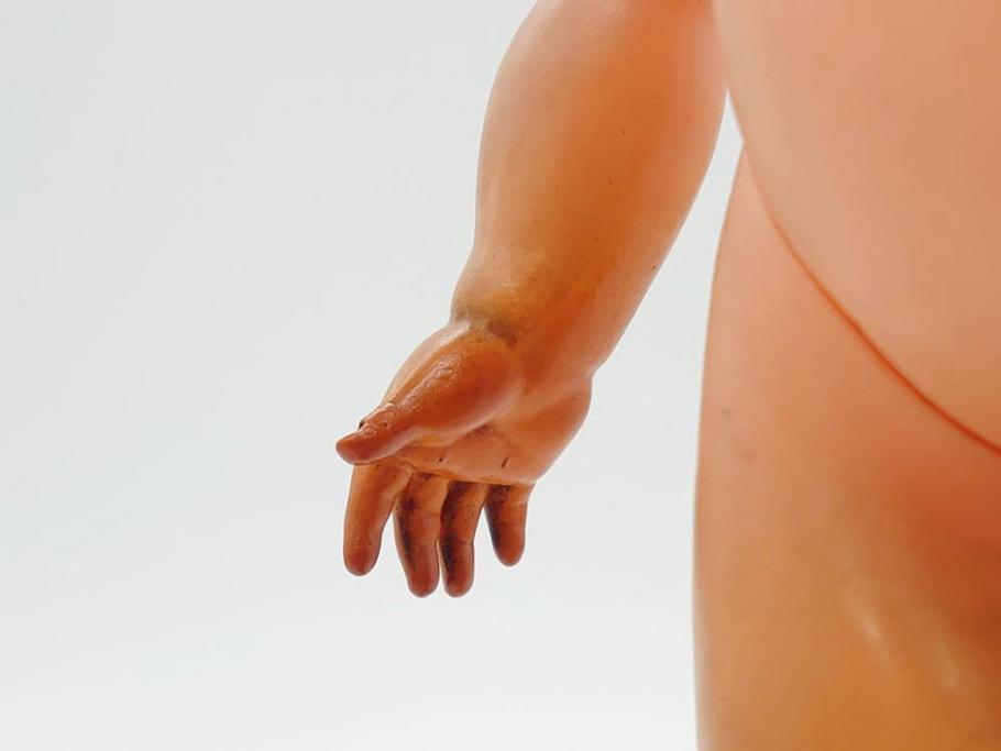 不二家　マスダヤ　木製台座　高さ 約38cm　レトロな雰囲気のペコちゃん人形(着せ替え、首振り、増田屋、玩具)(R-081350)