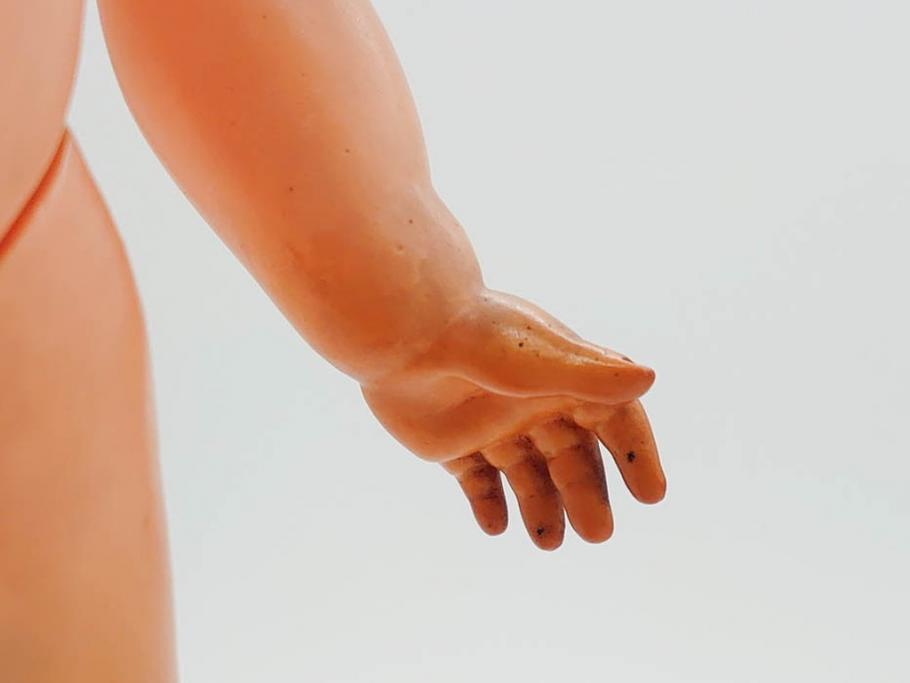 不二家　マスダヤ　木製台座　高さ 約38cm　レトロな雰囲気のペコちゃん人形(着せ替え、首振り、増田屋、玩具)(R-081350)