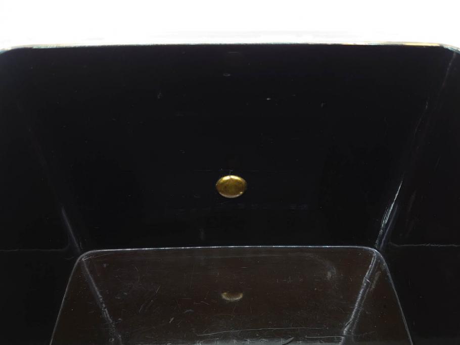 明治期　時代物　蒔絵　漆器　優美で上品な雰囲気の手箱(桜?、花、金彩、木製、漆芸、漆器、文箱、収納箱、手許箱、紐付き)(R-081352)