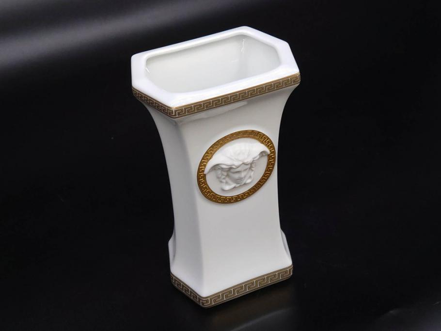 VERSACE(ヴェルサーチェ)　Rosenthal(ローゼンタール)　メデューサ　独創的なデザインが魅力の花瓶(ゴルゴナ、フラワーベース、花器、花入、花生、金彩、共箱付き、袋付き)(R-081354)