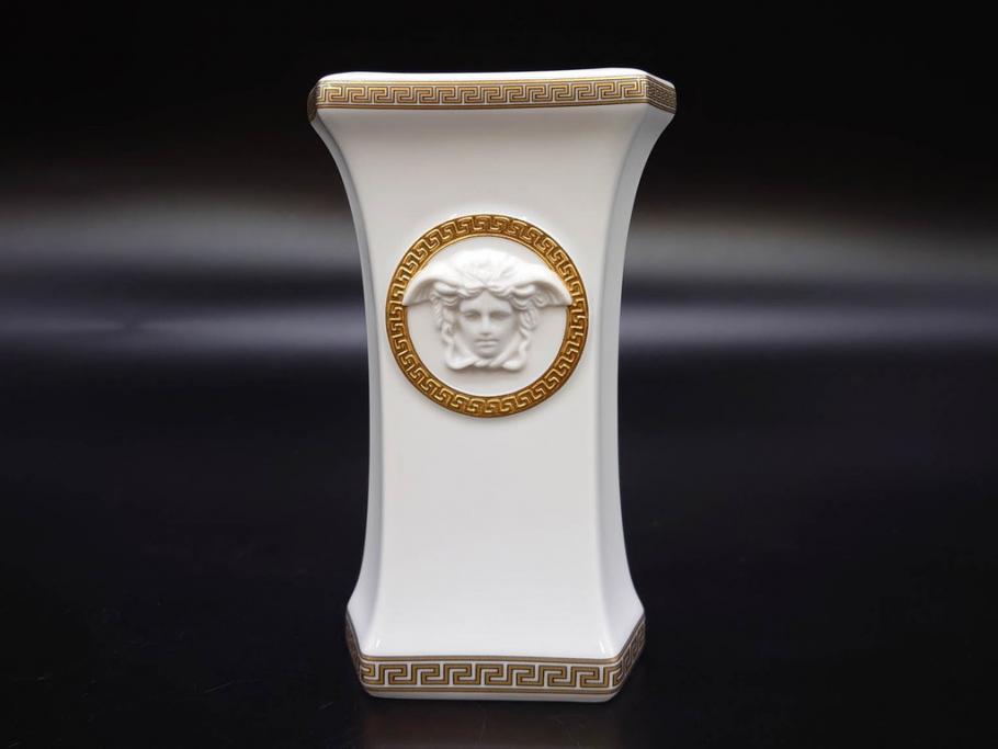 VERSACE(ヴェルサーチェ)　Rosenthal(ローゼンタール)　メデューサ　独創的なデザインが魅力の花瓶(ゴルゴナ、フラワーベース、花器、花入、花生、金彩、共箱付き、袋付き)(R-081354)