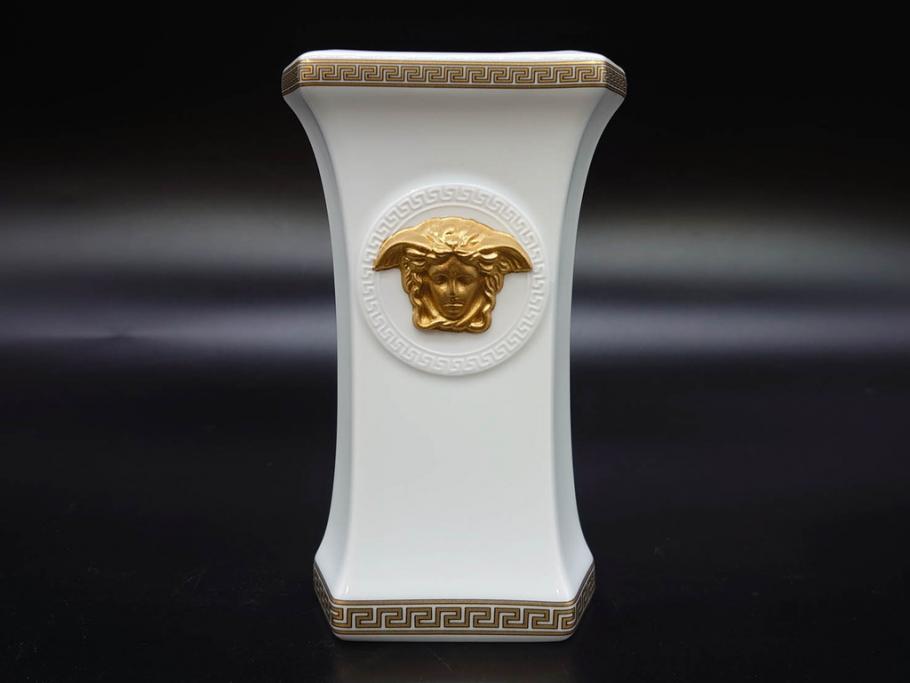 VERSACE(ヴェルサーチェ)　Rosenthal(ローゼンタール)　メデューサ　独創的なデザインが魅力の花瓶(ゴルゴナ、フラワーベース、花器、花入、花生、金彩、共箱付き、袋付き)(R-081354)