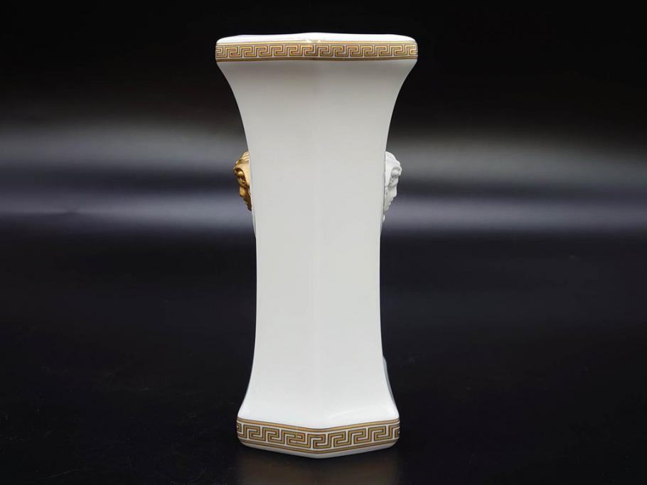 VERSACE(ヴェルサーチェ)　Rosenthal(ローゼンタール)　メデューサ　独創的なデザインが魅力の花瓶(ゴルゴナ、フラワーベース、花器、花入、花生、金彩、共箱付き、袋付き)(R-081354)