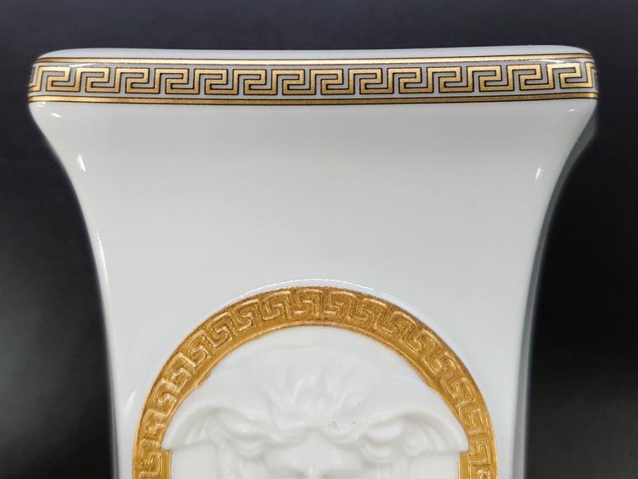 VERSACE(ヴェルサーチェ)　Rosenthal(ローゼンタール)　メデューサ　独創的なデザインが魅力の花瓶(ゴルゴナ、フラワーベース、花器、花入、花生、金彩、共箱付き、袋付き)(R-081354)