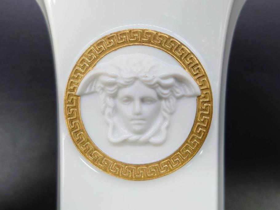 VERSACE(ヴェルサーチェ)　Rosenthal(ローゼンタール)　メデューサ　独創的なデザインが魅力の花瓶(ゴルゴナ、フラワーベース、花器、花入、花生、金彩、共箱付き、袋付き)(R-081354)