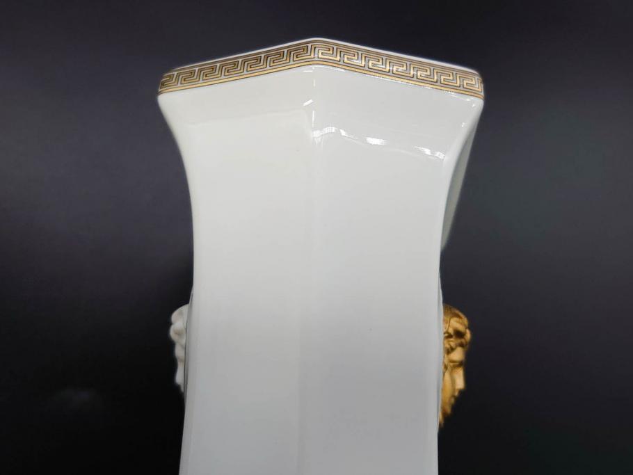 VERSACE(ヴェルサーチェ)　Rosenthal(ローゼンタール)　メデューサ　独創的なデザインが魅力の花瓶(ゴルゴナ、フラワーベース、花器、花入、花生、金彩、共箱付き、袋付き)(R-081354)