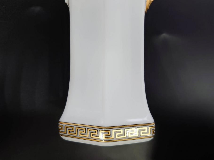 VERSACE(ヴェルサーチェ)　Rosenthal(ローゼンタール)　メデューサ　独創的なデザインが魅力の花瓶(ゴルゴナ、フラワーベース、花器、花入、花生、金彩、共箱付き、袋付き)(R-081354)