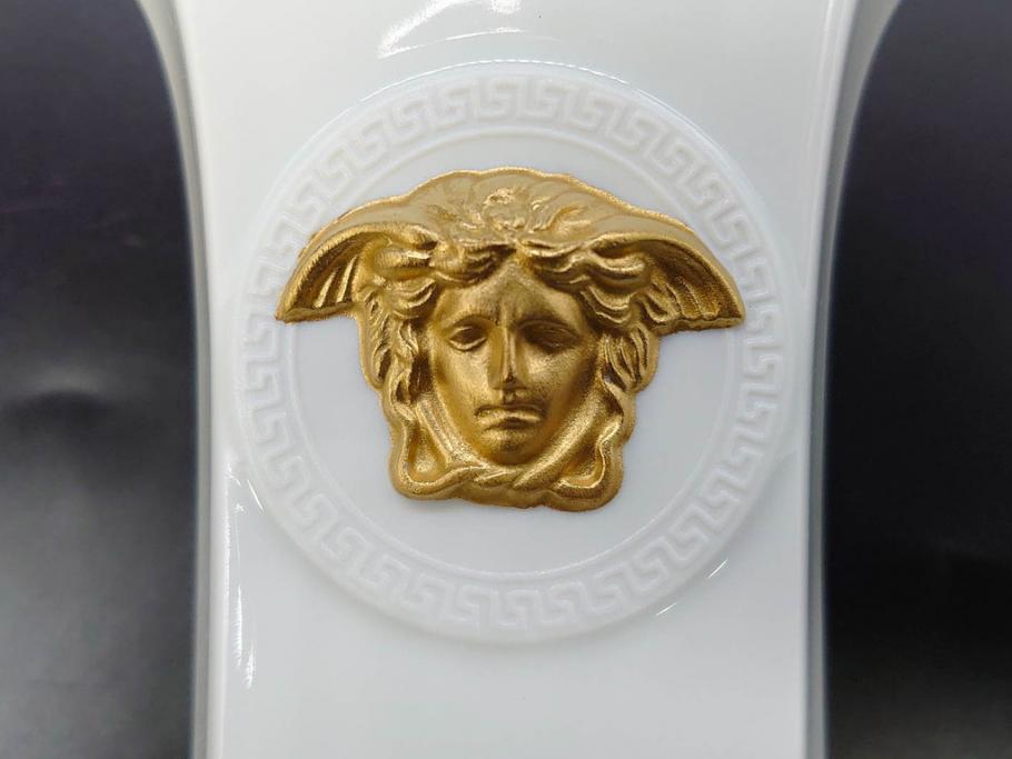 VERSACE(ヴェルサーチェ)　Rosenthal(ローゼンタール)　メデューサ　独創的なデザインが魅力の花瓶(ゴルゴナ、フラワーベース、花器、花入、花生、金彩、共箱付き、袋付き)(R-081354)