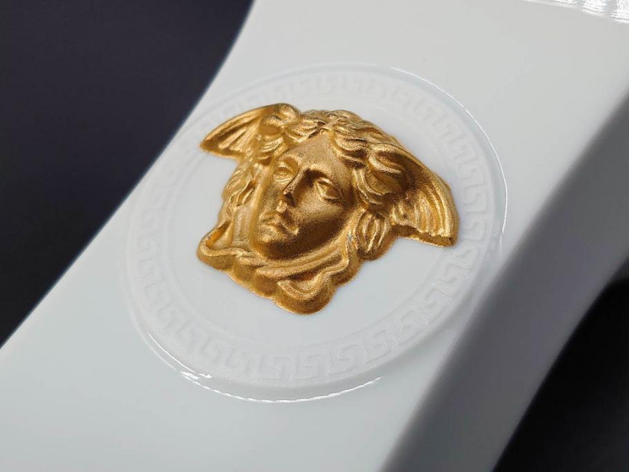 VERSACE(ヴェルサーチェ)　Rosenthal(ローゼンタール)　メデューサ　独創的なデザインが魅力の花瓶(ゴルゴナ、フラワーベース、花器、花入、花生、金彩、共箱付き、袋付き)(R-081354)