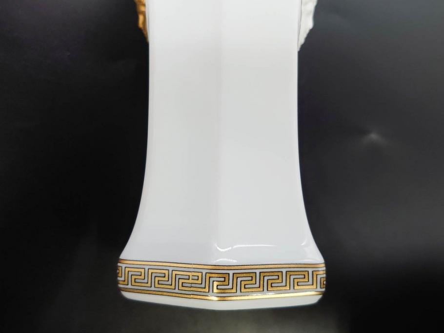 VERSACE(ヴェルサーチェ)　Rosenthal(ローゼンタール)　メデューサ　独創的なデザインが魅力の花瓶(ゴルゴナ、フラワーベース、花器、花入、花生、金彩、共箱付き、袋付き)(R-081354)