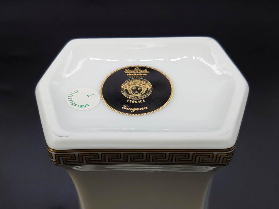 VERSACE(ヴェルサーチェ)　Rosenthal(ローゼンタール)　メデューサ　独創的なデザインが魅力の花瓶(ゴルゴナ、フラワーベース、花器、花入、花生、金彩、共箱付き、袋付き)(R-081354)
