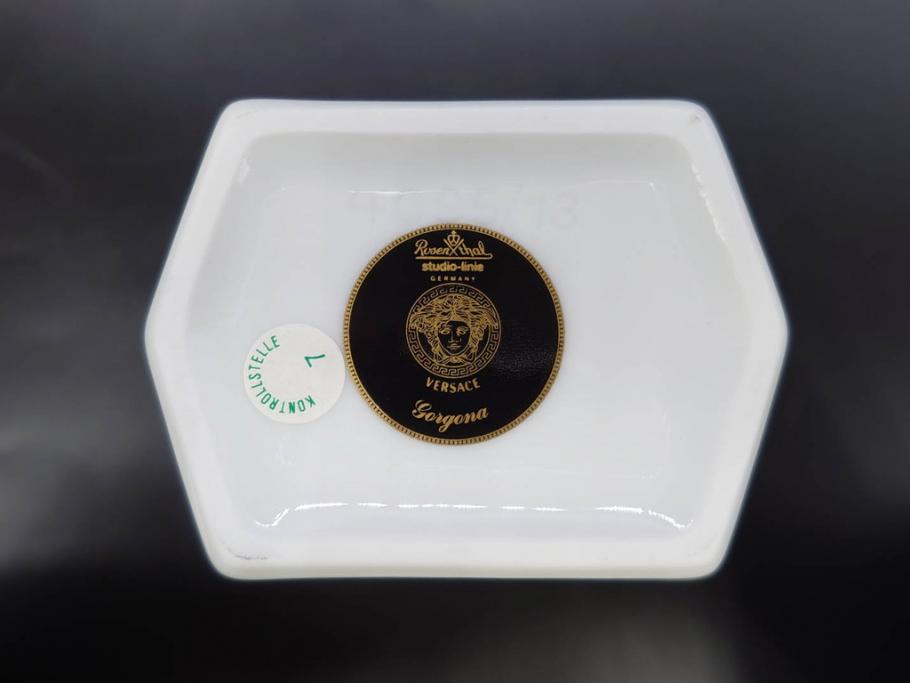 VERSACE(ヴェルサーチェ)　Rosenthal(ローゼンタール)　メデューサ　独創的なデザインが魅力の花瓶(ゴルゴナ、フラワーベース、花器、花入、花生、金彩、共箱付き、袋付き)(R-081354)