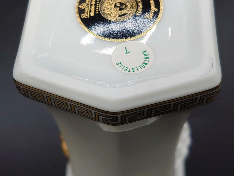 VERSACE(ヴェルサーチェ)　Rosenthal(ローゼンタール)　メデューサ　独創的なデザインが魅力の花瓶(ゴルゴナ、フラワーベース、花器、花入、花生、金彩、共箱付き、袋付き)(R-081354)