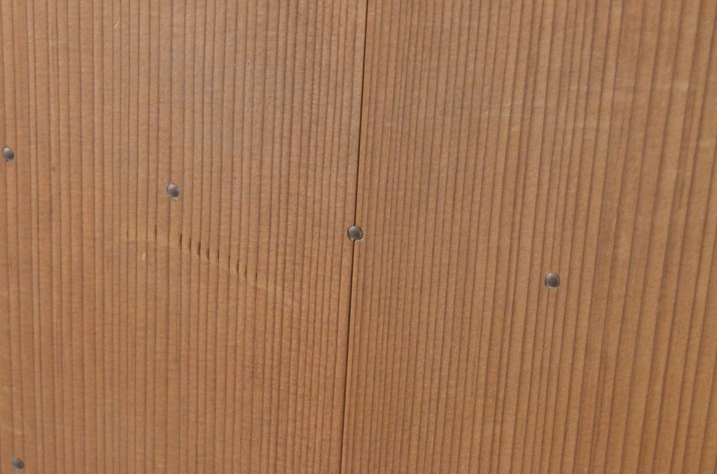 アンティーク建具　縦でも横でも使えるマス目(升目)格子の小さな扉1枚(窓、木製戸)(R-065341)