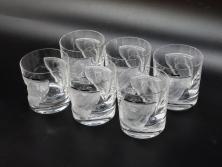 フランス　LALIQUE(ラリック)　ユロット　和気あいあいとした気分を盛り上げるSAKEタンブラー6客セット(フクロウ、梟、サテンクリスタル、グラス、硝子、ガラス)(R-081356)