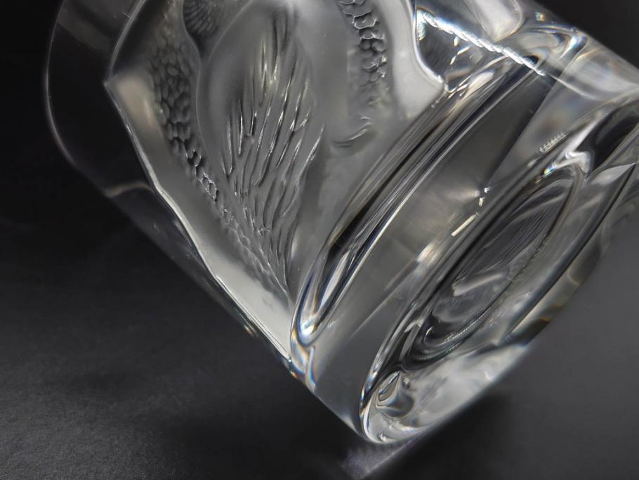 フランス　LALIQUE(ラリック)　ユロット　和気あいあいとした気分を盛り上げるSAKEタンブラー6客セット(フクロウ、梟、サテンクリスタル、グラス、硝子、ガラス)(R-081356)