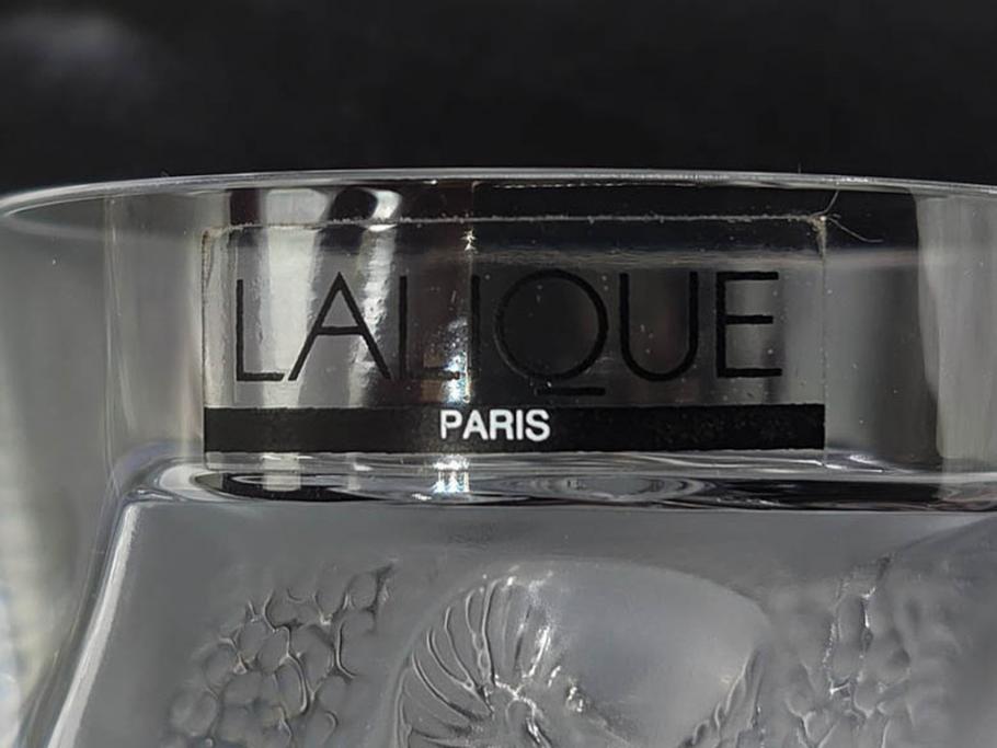 フランス　LALIQUE(ラリック)　ユロット　和気あいあいとした気分を盛り上げるSAKEタンブラー6客セット(フクロウ、梟、サテンクリスタル、グラス、硝子、ガラス)(R-081356)