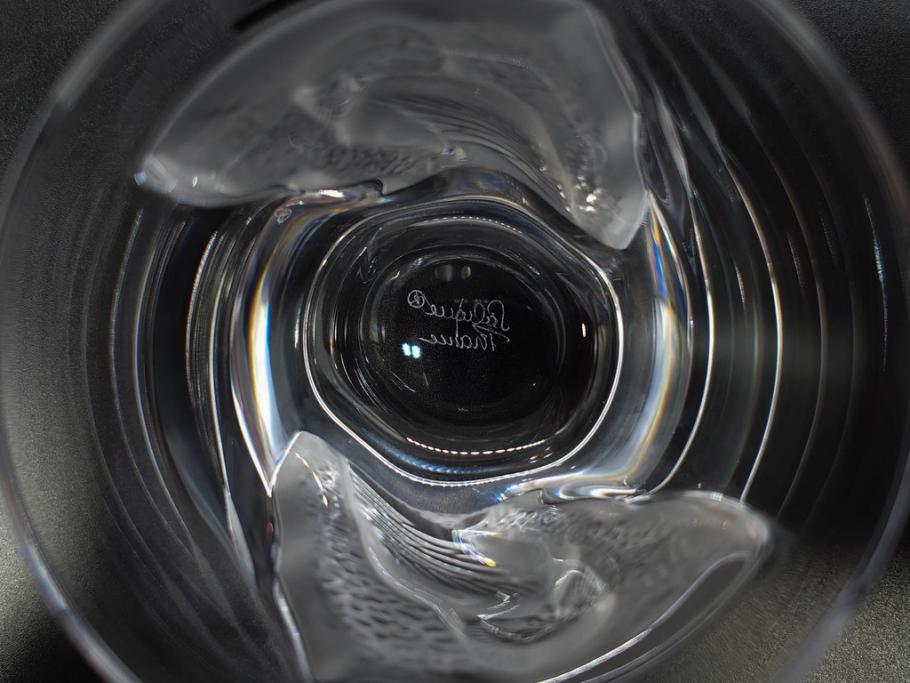 フランス　LALIQUE(ラリック)　ユロット　和気あいあいとした気分を盛り上げるSAKEタンブラー6客セット(フクロウ、梟、サテンクリスタル、グラス、硝子、ガラス)(R-081356)