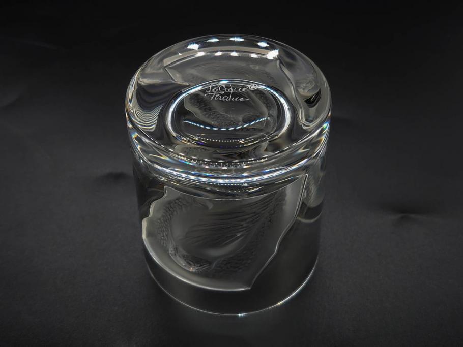 フランス　LALIQUE(ラリック)　ユロット　和気あいあいとした気分を盛り上げるSAKEタンブラー6客セット(フクロウ、梟、サテンクリスタル、グラス、硝子、ガラス)(R-081356)