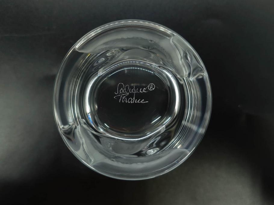 フランス　LALIQUE(ラリック)　ユロット　和気あいあいとした気分を盛り上げるSAKEタンブラー6客セット(フクロウ、梟、サテンクリスタル、グラス、硝子、ガラス)(R-081356)