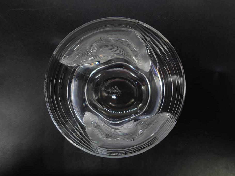 フランス　LALIQUE(ラリック)　ユロット　和気あいあいとした気分を盛り上げるSAKEタンブラー6客セット(フクロウ、梟、サテンクリスタル、グラス、硝子、ガラス)(R-081356)