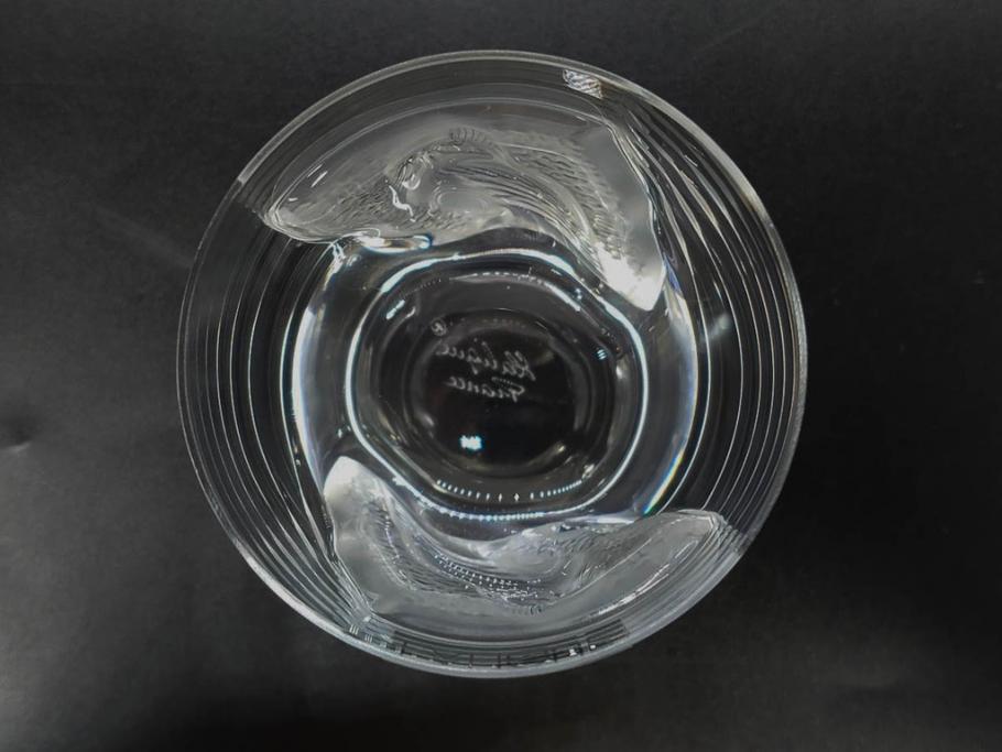 フランス　LALIQUE(ラリック)　ユロット　和気あいあいとした気分を盛り上げるSAKEタンブラー6客セット(フクロウ、梟、サテンクリスタル、グラス、硝子、ガラス)(R-081356)