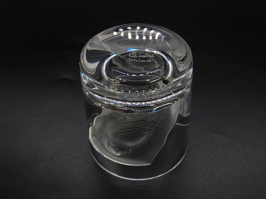 フランス　LALIQUE(ラリック)　ユロット　和気あいあいとした気分を盛り上げるSAKEタンブラー6客セット(フクロウ、梟、サテンクリスタル、グラス、硝子、ガラス)(R-081356)