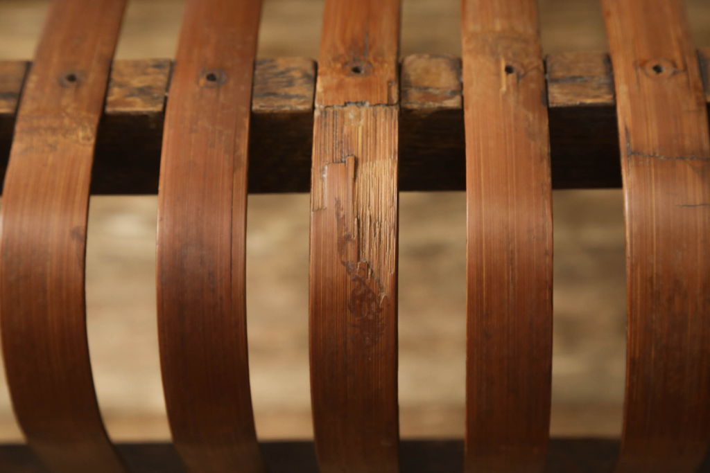 和製アンティーク　竹興社　城所右文次　オリジナル　Bamboo Chair　滑らかな曲線のデザインが目を惹くバンブーチェア(アームチェア、安楽椅子、ディスプレイ)(R-060451)