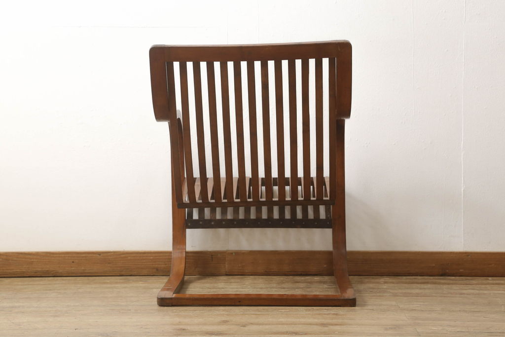 和製アンティーク　竹興社　城所右文次　オリジナル　Bamboo Chair　滑らかな曲線のデザインが目を惹くバンブーチェア(アームチェア、安楽椅子、ディスプレイ)(R-060451)