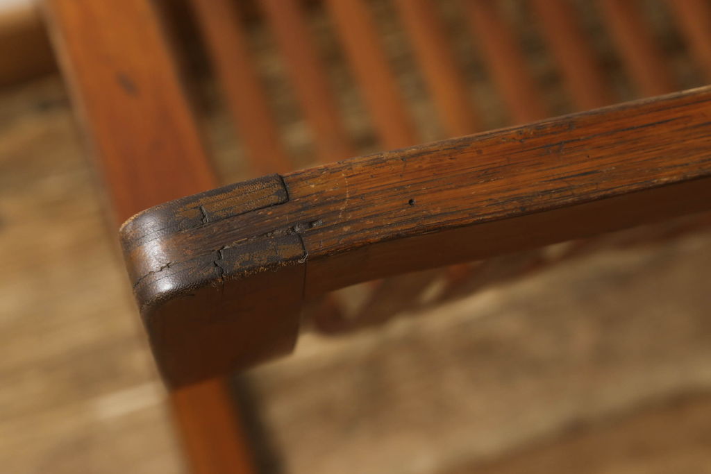 和製アンティーク　竹興社　城所右文次　オリジナル　Bamboo Chair　滑らかな曲線のデザインが目を惹くバンブーチェア(アームチェア、安楽椅子、ディスプレイ)(R-060451)