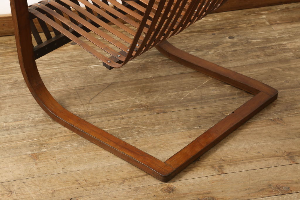和製アンティーク　竹興社　城所右文次　オリジナル　Bamboo Chair　滑らかな曲線のデザインが目を惹くバンブーチェア(アームチェア、安楽椅子、ディスプレイ)(R-060451)