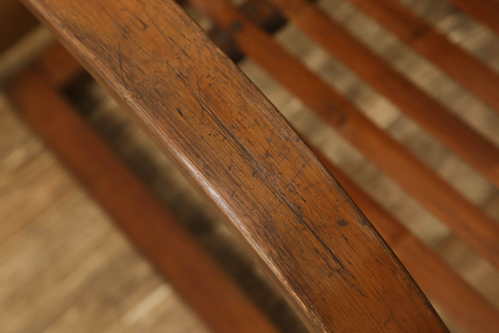 和製アンティーク　竹興社　城所右文次　オリジナル　Bamboo Chair　滑らかな曲線のデザインが目を惹くバンブーチェア(アームチェア、安楽椅子、ディスプレイ)(R-060452)