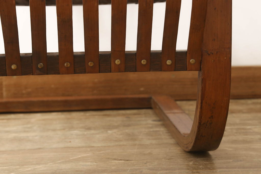 和製アンティーク　竹興社　城所右文次　オリジナル　Bamboo Chair　滑らかな曲線のデザインが目を惹くバンブーチェア(アームチェア、安楽椅子、ディスプレイ)(R-060452)