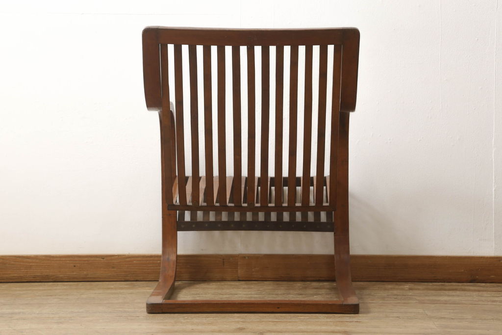 和製アンティーク　竹興社　城所右文次　オリジナル　Bamboo Chair　滑らかな曲線のデザインが目を惹くバンブーチェア(アームチェア、安楽椅子、ディスプレイ)(R-060452)