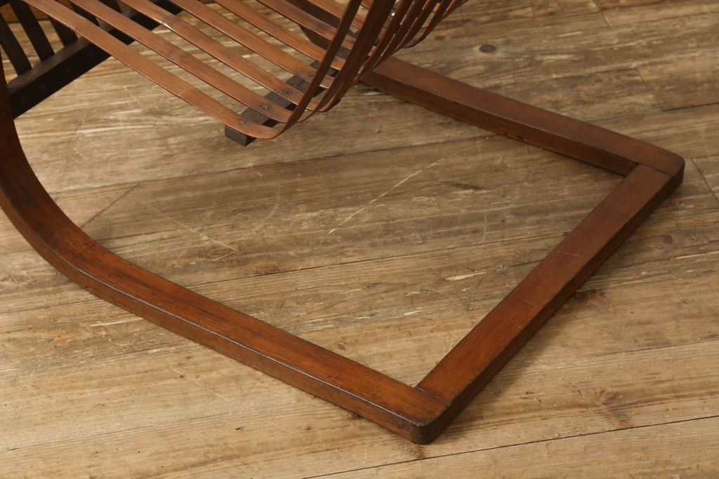 和製アンティーク　竹興社　城所右文次　オリジナル　Bamboo Chair　滑らかな曲線のデザインが目を惹くバンブーチェア(アームチェア、安楽椅子、ディスプレイ)(R-060452)