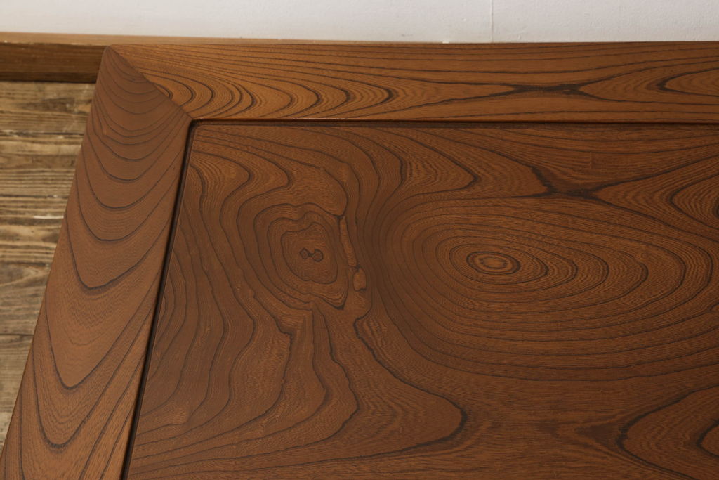和製アンティーク　総ケヤキ材を使用した、シンプルで上品な佇まいが魅力の座卓(ローテーブル)(R-047638)