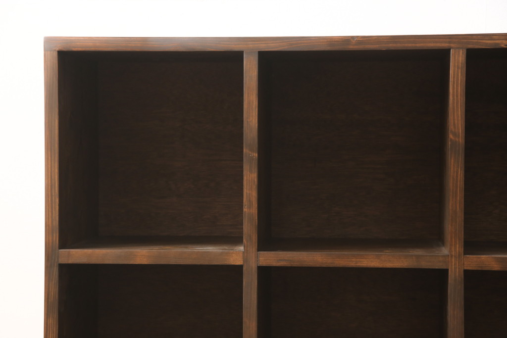 ラフジュ工房オリジナル　見せる収納でインテリアをさらに盛り上げるマス目棚(ロッカー、収納棚、本棚、飾り棚、オープンラック)(R-057436)