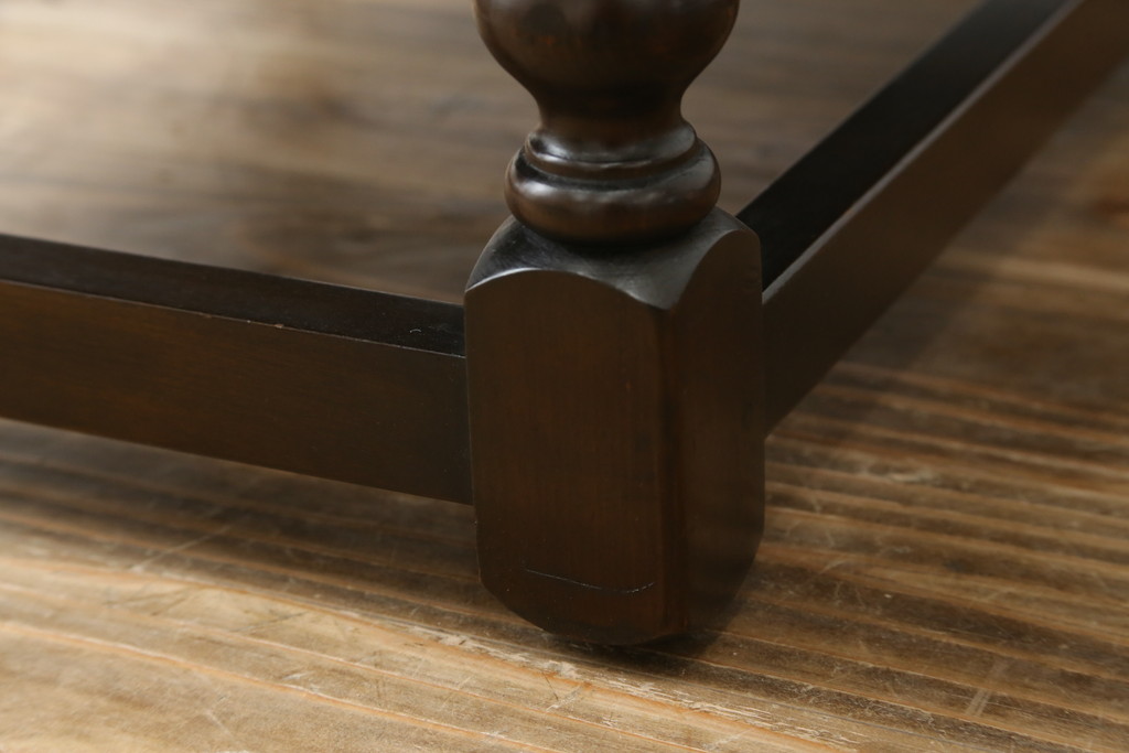イギリスビンテージ　ERCOL(アーコール)　Old Colonial(オールドコロニアル)　シックな英国カントリースタイルのお部屋におすすめなオットマン(フットスツール、1Pソファ、1人掛けソファ、一人掛けソファ、椅子、イス、チェア、ヴィンテージ、北欧)(R-066808)