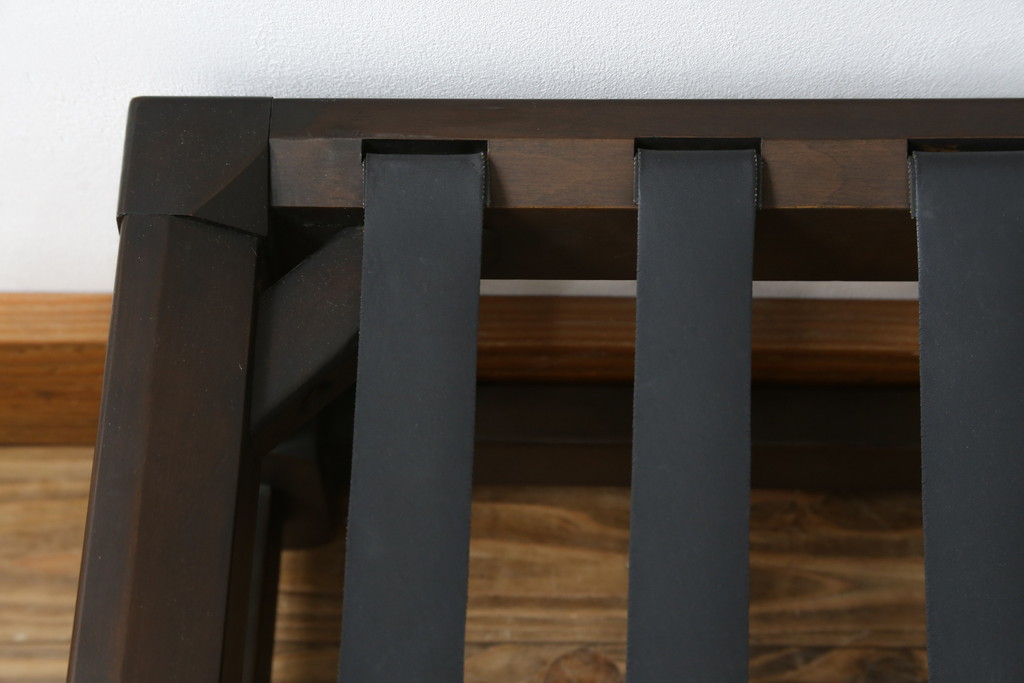 イギリスビンテージ　ERCOL(アーコール)　Old Colonial(オールドコロニアル)　シックな英国カントリースタイルのお部屋におすすめなオットマン(フットスツール、1Pソファ、1人掛けソファ、一人掛けソファ、椅子、イス、チェア、ヴィンテージ、北欧)(R-066808)