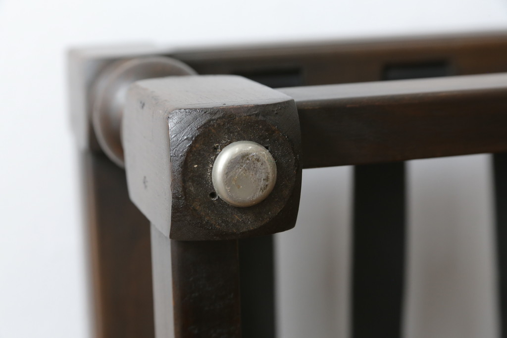 イギリスビンテージ　ERCOL(アーコール)　Old Colonial(オールドコロニアル)　シックな英国カントリースタイルのお部屋におすすめなオットマン(フットスツール、1Pソファ、1人掛けソファ、一人掛けソファ、椅子、イス、チェア、ヴィンテージ、北欧)(R-066808)