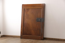 アンティーク建具　特注品!!　片面ガラス　枠欅(ケヤキ)材・腰板黒柿材　上質な和空間を演出してくれる書院戸4枚セット(ガラス戸、引き戸、窓、組子)(R-080494)