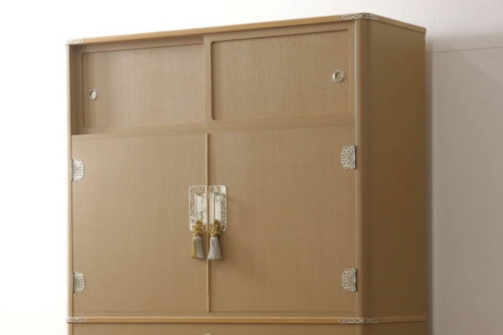 中古　美品　大阪泉州桐箪笥　特注　汚れが付きにくいメラミン化粧板を使った総桐箪笥・上段(総桐たんす、胴丸、和たんす、和タンス、衣装箪笥、和服箪笥、着物箪笥、収納箪笥)(R-081758)