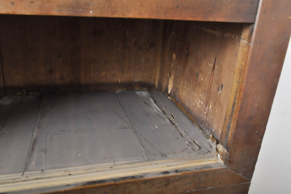 アンティーク家具　明治大正期　前面ケヤキ・ヒノキ材　六尺水屋箪笥キャビネット(収納棚)(R-036366)