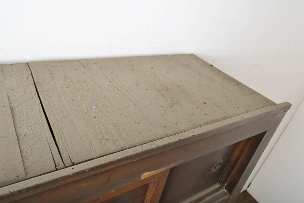 アンティーク家具　明治大正期　前面ケヤキ・ヒノキ材　六尺水屋箪笥キャビネット(収納棚)(R-036366)