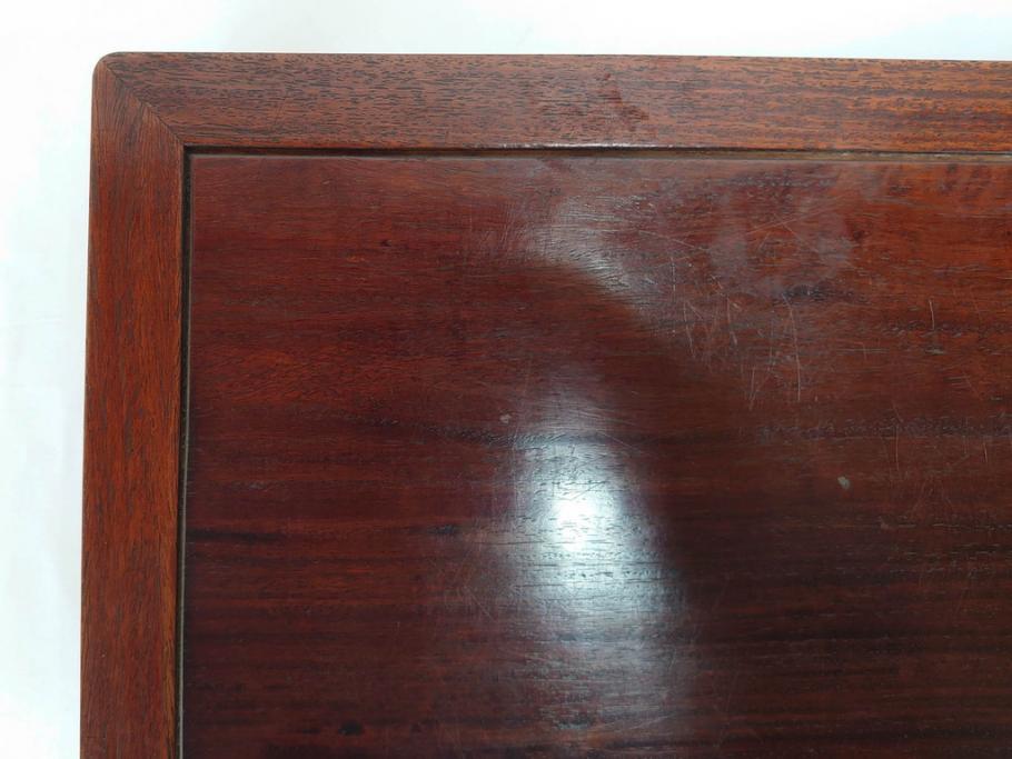時代物　唐木　斑竹細工　茶道具　巧みを凝らした花台(飾り台、ミニテーブル、ディスプレイ台、華台、平卓)(R-081383)