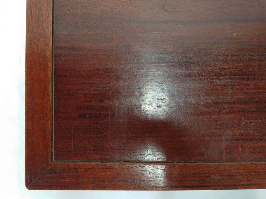 時代物　唐木　斑竹細工　茶道具　巧みを凝らした花台(飾り台、ミニテーブル、ディスプレイ台、華台、平卓)(R-081383)