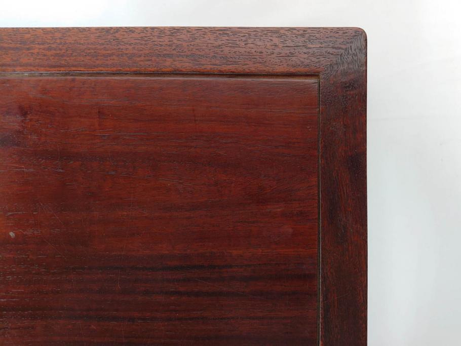 時代物　唐木　斑竹細工　茶道具　巧みを凝らした花台(飾り台、ミニテーブル、ディスプレイ台、華台、平卓)(R-081383)