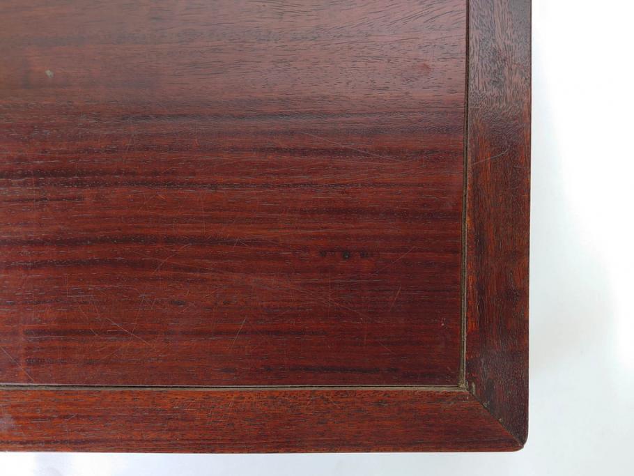 時代物　唐木　斑竹細工　茶道具　巧みを凝らした花台(飾り台、ミニテーブル、ディスプレイ台、華台、平卓)(R-081383)