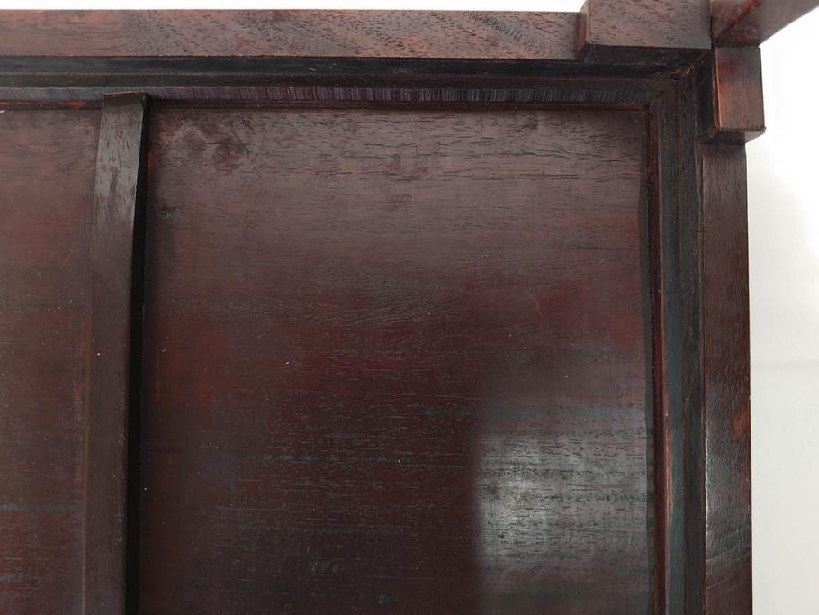 時代物　唐木　斑竹細工　茶道具　巧みを凝らした花台(飾り台、ミニテーブル、ディスプレイ台、華台、平卓)(R-081383)